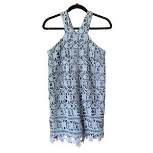 GB Gianni Bini Mini Sleeveless Dress Crochet Blue Summer